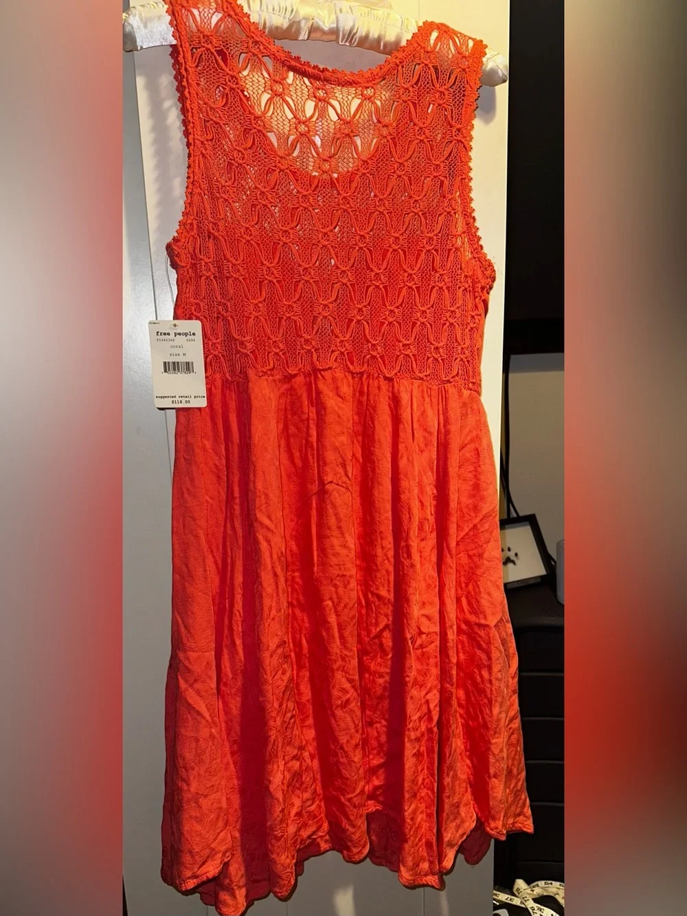 NWT Free People Fiesta Coral Lace Dress